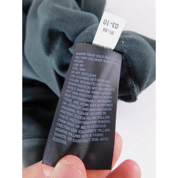 Uniqlo Hoodie Mens Small Green Pullover Fleece Hooded Pockets Tagless High Neck - Picture 5 of 6